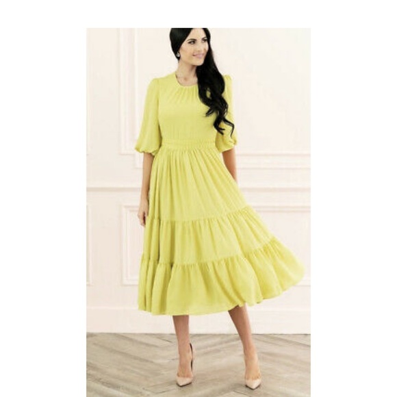 Rachel Parcell Autumn apple dress citrus yellow - Picture 1 of 5